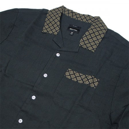 BRIXTON　S/Sシャツ　"BUNKER S/S WOVEN"　(Washed Black)