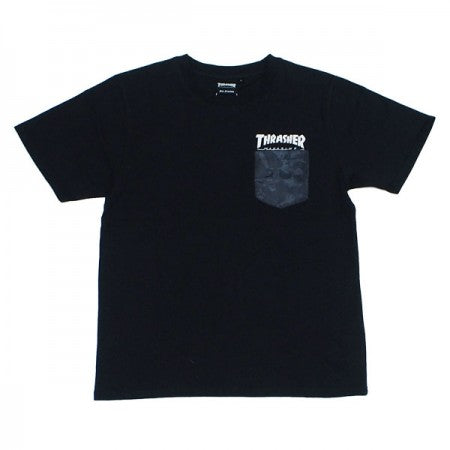 THRASHER　ポケットTシャツ　"HOMETOWN CAMO POCKET TEE"　(Black/Charcoal)