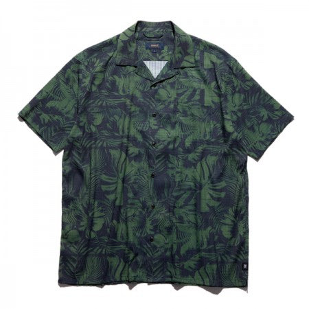 ROARK REVIVAL　S/Sシャツ　"BLESS UP PALMS  S/S WOVEN - COMFORT FIT"　(Jungle Green)