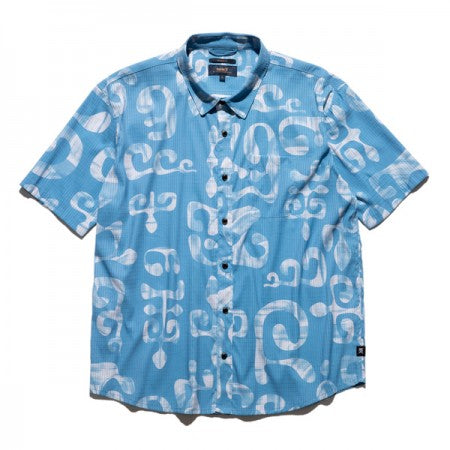 ROARK REVIVAL　S/Sシャツ　"BLESS UP BATIK S/S WOVEN - COMFORT FIT"　(Aqua)