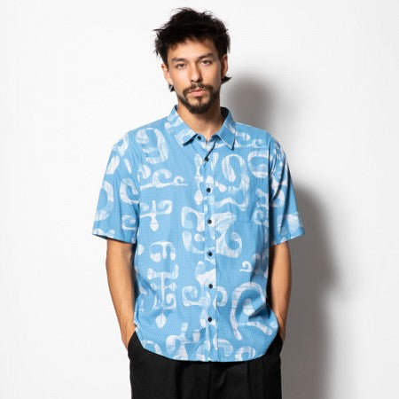 ROARK REVIVAL　S/Sシャツ　"BLESS UP BATIK S/S WOVEN - COMFORT FIT"　(Aqua)