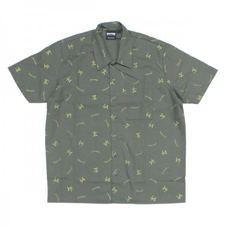 THRASHER　S/Sシャツ　"HOMETOWN GONZ LINENMIXED S/S SHIRTS"　(Khaki)