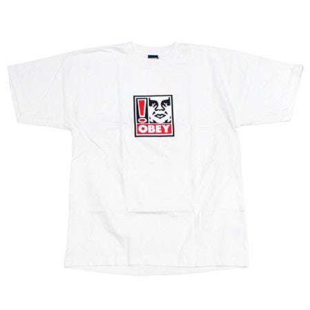 OBEY　Tシャツ　"OBEY EXCLAMATION POINT HEAVYWEIGHT CLASSIS BOX TEE"　(White)
