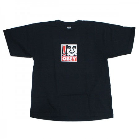 OBEY　Tシャツ　"OBEY EXCLAMATION POINT HEAVYWEIGHT CLASSIS BOX TEE"　(Off Black)