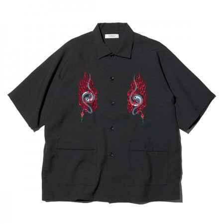 RADIALL　S/Sシャツ　"YING YANG OPEN COLLARED SHIRT S/S"　(Ink Black)