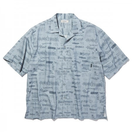 RADIALL　S/Sシャツ　"WALLTAG OPEN COLLARED SHIRT S/S"　(Blue)