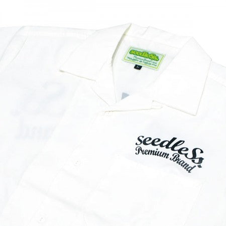 seedleSs　S/Sシャツ　"SD T/C OPEN COLLAR S/S SHIRTS"　(White)