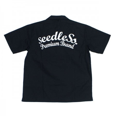 seedleSs　S/Sシャツ　"SD T/C OPEN COLLAR S/S SHIRTS"　(Black)