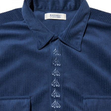 RADIALL　S/Sシャツ　"WEST COAST OPEN COLLARED SHIRT S/S"　(Blue)