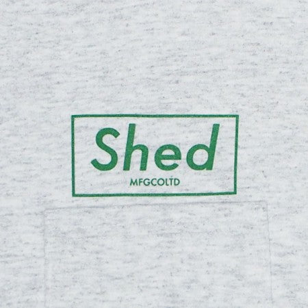 Shed　Tシャツ　"PO box"　(Ash / Green)