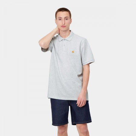 Carhartt WIP　S/Sポロシャツ　"S/S CHASE PIQUE POLO"　(Ash Heather / Gold)