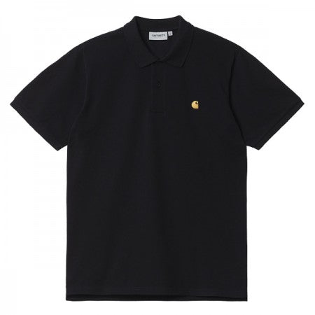 Carhartt WIP　S/Sポロシャツ　"S/S CHASE PIQUE POLO"　(Black / Gold)