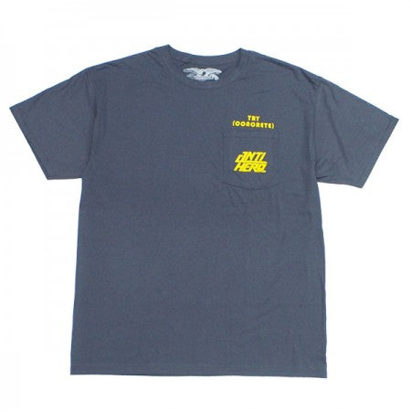 ANTI HERO　ポケットTシャツ　"TRY CONCRETE POCKET TEE"　(Charcoal Gray / Yellow)