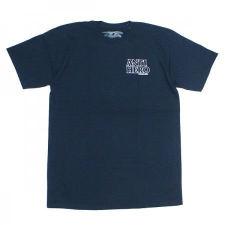 ANTI HERO　Tシャツ　"LIL BLACK HERO OUTLINE TEE"　(Midnight Navy / White)