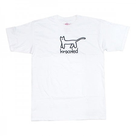 KROOKED　Tシャツ　"BIG KAT TEE"　(White/Black)