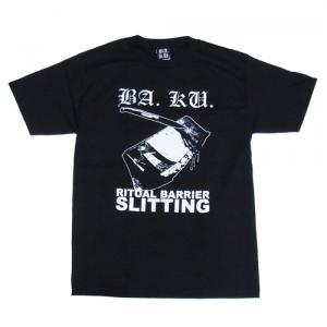 BARRIER KULT　Tシャツ　"RITUAL BARRIER SLITTING"　Black