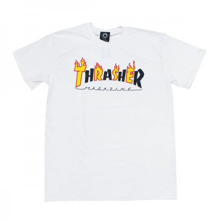 THRASHER　Tシャツ　"FLAME MAG S/S TEE"　(White)