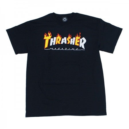 THRASHER　Tシャツ　"FLAME MAG S/S TEE"　(Black)