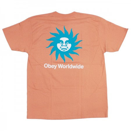 ★30%OFF★ OBEY　Tシャツ　"OBEY SPIRAL CLASSIC TEE"　(Coral)