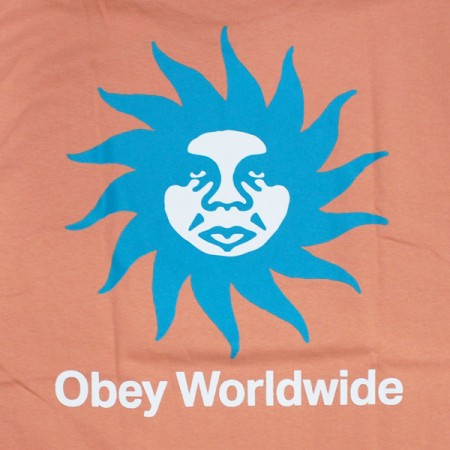 ★30%OFF★ OBEY　Tシャツ　"OBEY SPIRAL CLASSIC TEE"　(Coral)