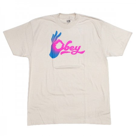 ★30%OFF★ OBEY　Tシャツ　"OBEY OKAY CLASSIC TEE"　(Cream)