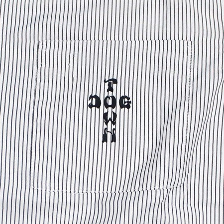 DOGTOWN　S/Sシャツ　"NEW LETTER S/S WORK SHIRT"　(Stripe)