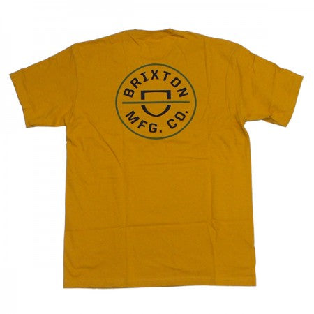 BRIXTON　Tシャツ　"CREST II S/S STANDARD TEE"　(Antique Gold / Black)