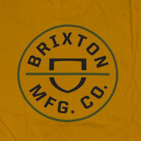 BRIXTON　Tシャツ　"CREST II S/S STANDARD TEE"　(Antique Gold / Black)