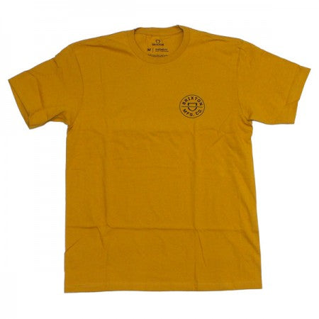 BRIXTON　Tシャツ　"CREST II S/S STANDARD TEE"　(Antique Gold / Black)