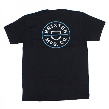 ★30%OFF★ BRIXTON　Tシャツ　"CREST II S/S STANDARD TEE"　(Black / Marine Blue)