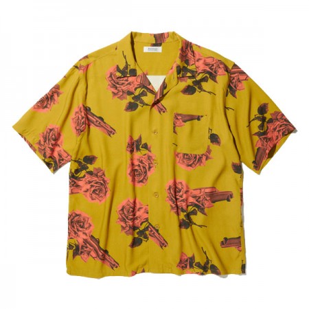 RADIALL　S/Sシャツ　"CHEVY ROSE OPEN COLLARED SHIRT S/S"　(Mustard)