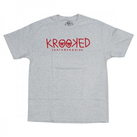 KROOKED　Tシャツ　"KROOKED EYES TEE"　(Ash / Red)