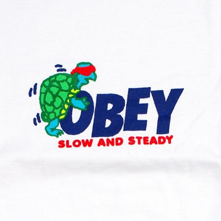 OBEY　Tシャツ　"SLOW & STEADY HEAVYWEIGHT CLASSIS BOX TEE"　(White)