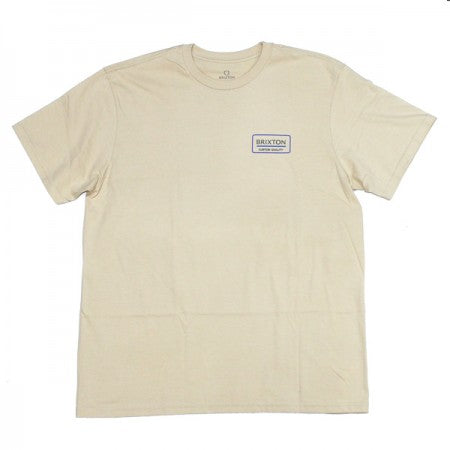BRIXTON　Tシャツ　"PALMER PROPER S/S STANDARD TEE"　(Cream / Pacific Blue / Olive Surplus)