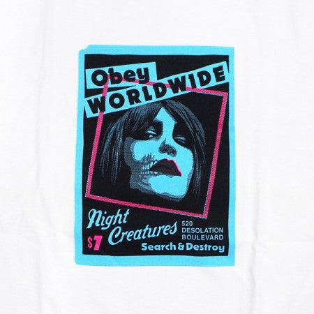 OBEY　Tシャツ　"BURN NIGHT CREATURES CLASSIC TEE"　(White)