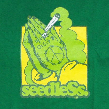 seedleSs　Tシャツ　"PRAY SMOKING HAND S/S TEE"　(Green)