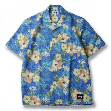 MINOS　S/Sシャツ　"KOISA HIBISCUS ALOHA SHIRT"　(Riviera Blue)