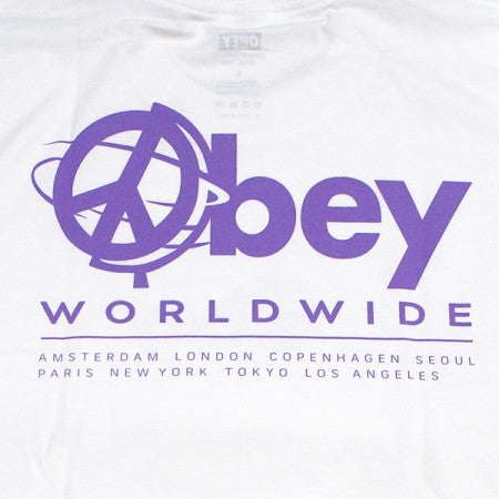 ★30%OFF★ OBEY　Tシャツ　"OBEY ALL AROUND THE WORLD CLASSIC TEE"　(White)