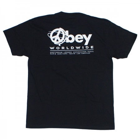 ★30%OFF★ OBEY　Tシャツ　"OBEY ALL AROUND THE WORLD CLASSIC TEE"　(Black)