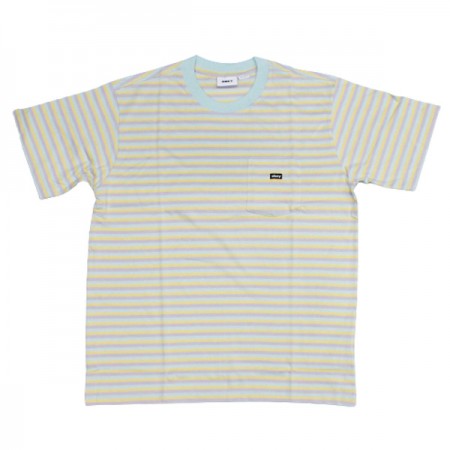 ★30%OFF★ OBEY　Tシャツ　"RIVER STRIPE POCKET TEE"　(Pure Water Multi)