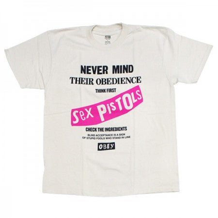 OBEY x SEX PISTOLS　Tシャツ　"NEVER MIND OBEDIENCE CLASSIC TEE"　(Cream)