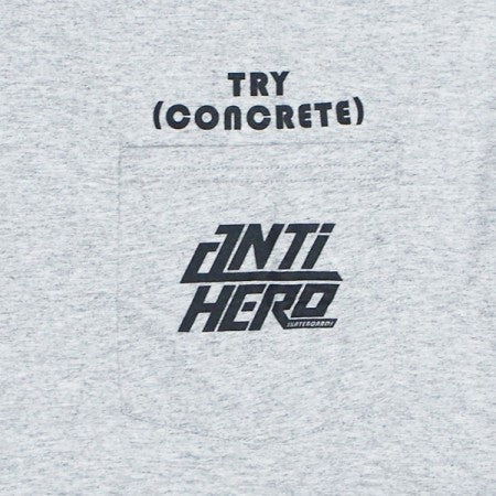 ANTI HERO　ポケットTシャツ　"TRY CONCRETE POCKET TEE"　(Athletic Heather / Black)