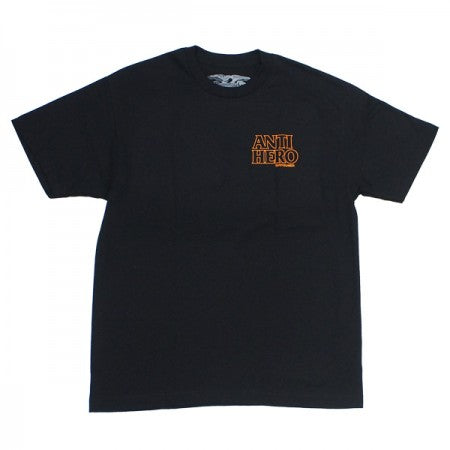 ANTI HERO　Tシャツ　"LIL BLACK HERO OUTLINE TEE"　(Black / Orange)