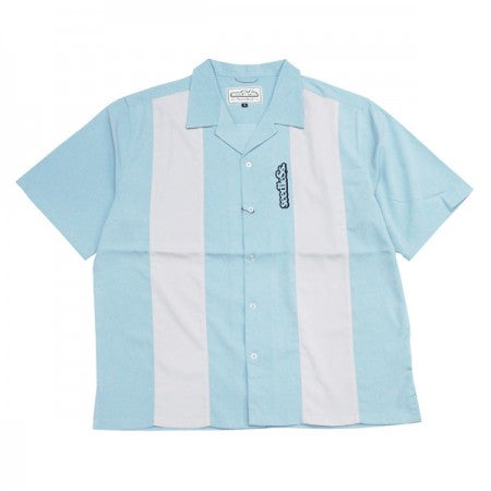 ★30%OFF★ seedleSs　S/Sシャツ　"SD STRIPE 50'S ROCK OVER SIZE SHIRTS"　(Blue)