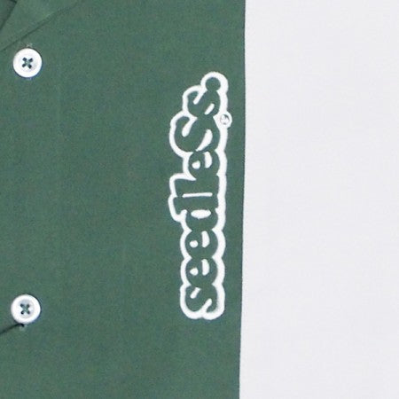 seedleSs　S/Sシャツ　"SD STRIPE 50'S ROCK OVER SIZE SHIRTS"　(Green)