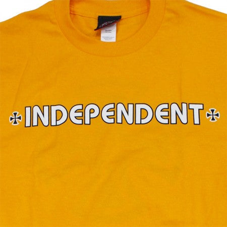 INDEPENDENT　Tシャツ　"BAR/CROSS TEE"　(Gold)