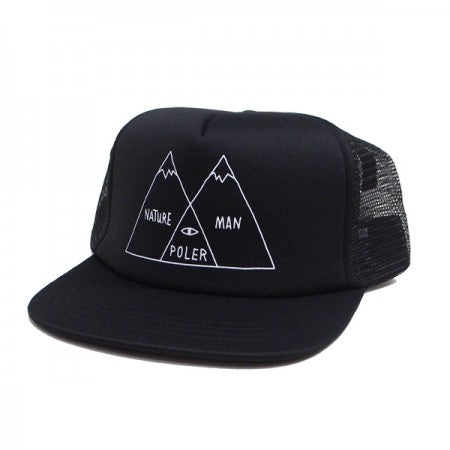 POLeR　メッシュキャップ　"VENN DIAGRAM MESH TRUCKER CAP"　(Black)