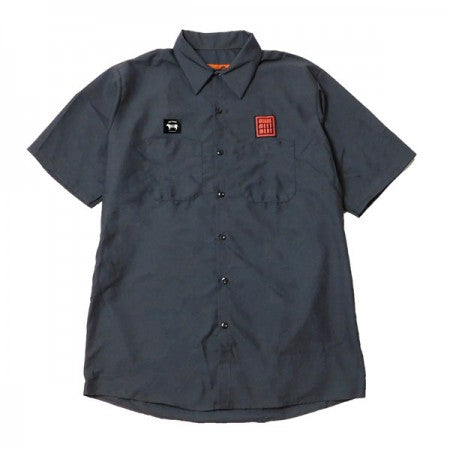 MINOS　S/Sシャツ　"MINOS MEET MEAT WORK SHIRTS"　(Charcoal)