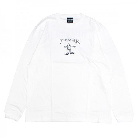 THRASHER　L/STシャツ　"GONZ L/STEE"　(White/Black)