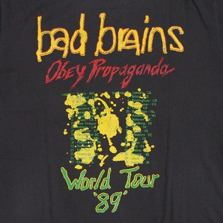 19cm商品名OBEY BAC BRAINS バッドブレインズ WORLD TOUR 89 両面プリント バンドTシャツ バンT メンズS ヴィンテージ /eaa346909